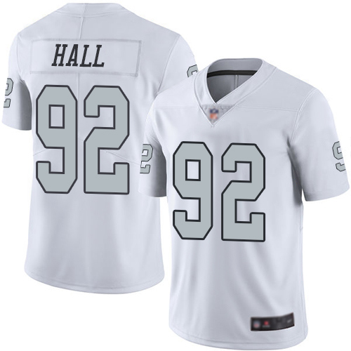 Men Oakland Raiders Limited White P J Hall Jersey NFL Football 92 Rush Vapor Untouchable Jersey